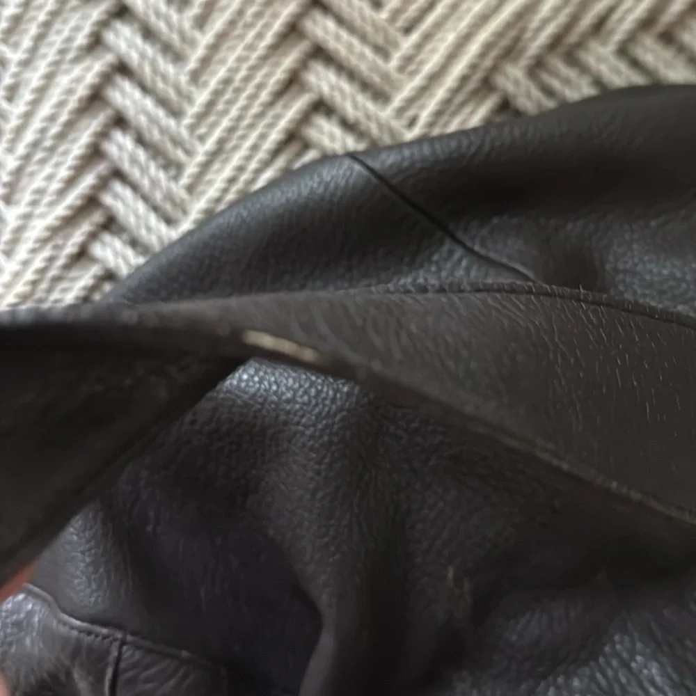 Vintage GAP Leather Dark Brown Pebbled Slouch Hobo Shoulder Bag Purse